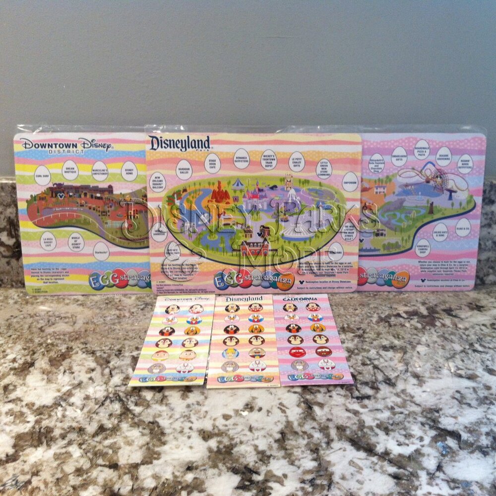 Disney Parks Easter Egg Hunt Maps + Stickers Disneyland DTD DCA EGGstravaganza